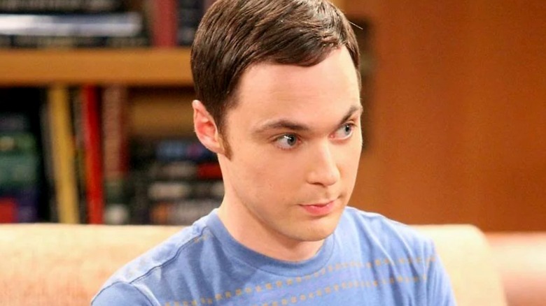 Sheldon Cooper raising his eyebrows