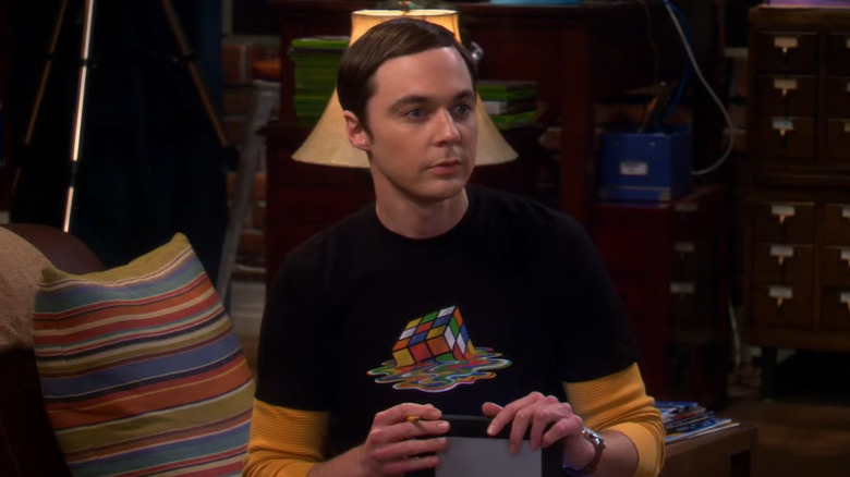 Sheldon sitting on the couch