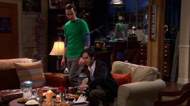 Sheldon talks to Raj
