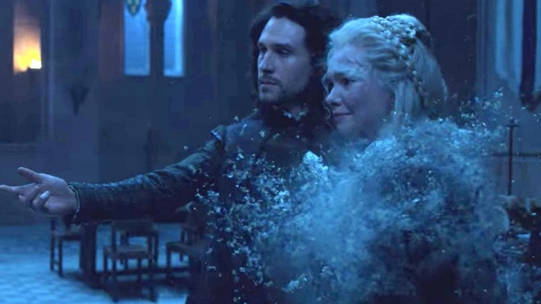 Emhyr and Pavetta reaching for Ciri in The Witcher