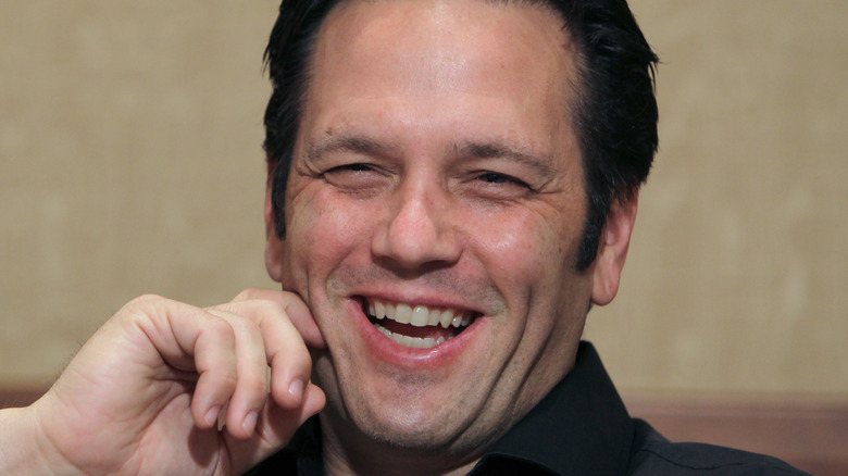 Phil Spencer smiling and laughing