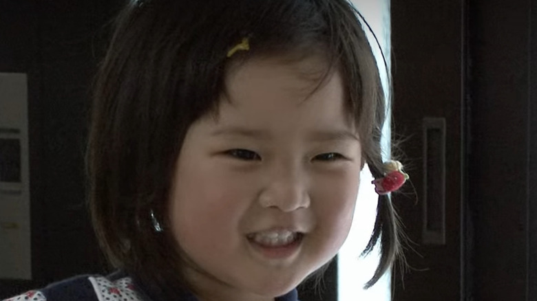 Four-year-old Hinako smiling