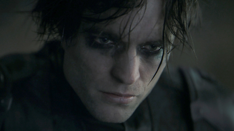 Robert Pattinson wearing eyeshadow in The Batman