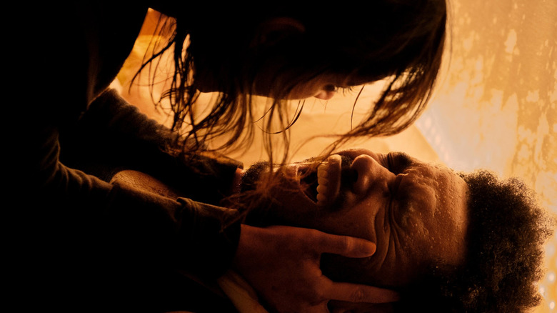 Anima clutching Abel in Hurry Up Tomorrow (2025)