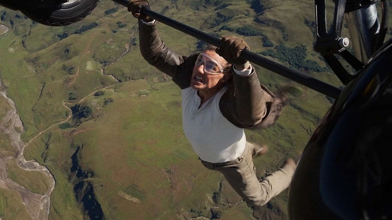 Ethan Hunt holding on for dear life in Mission: Impossible - The Final Reckoning (2025)