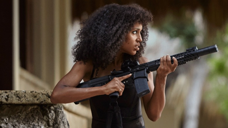 Kyrah Owens with her loaded weapon in Shadow Force (2025)