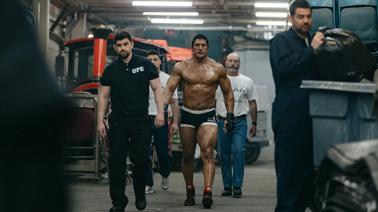 Mark Kerr headed towards the ring in The Smashing Machine (2025)