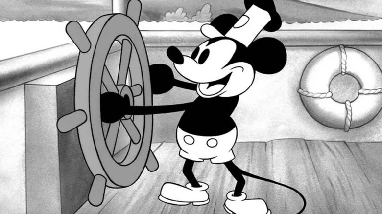 Mickey Mouse steering boat