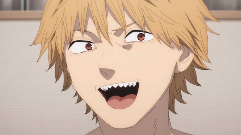 Denji smiling  mischievously