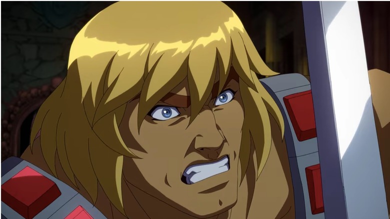 He-Man gritting his teeth while holding his sword