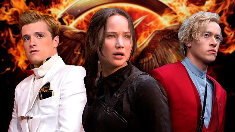 Peeta, Katniss and young Snow