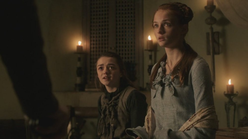 Sophie Turner and Maisie Williams in Game of Thrones