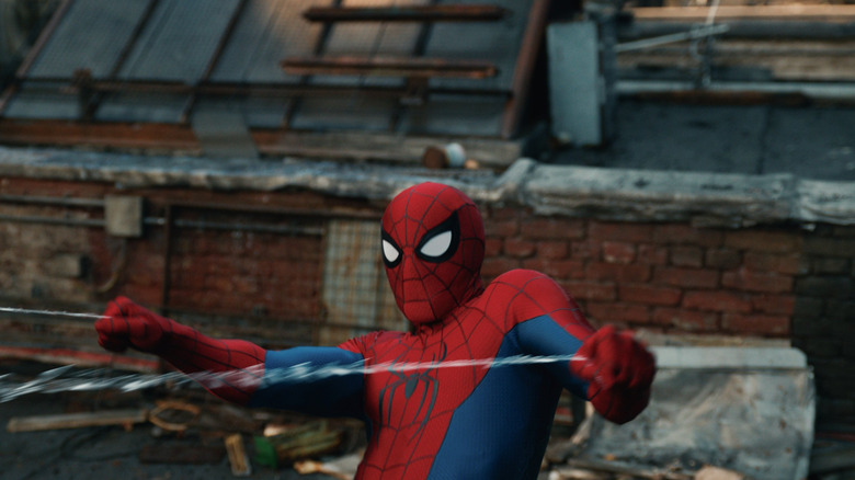 Spider-Man using his webs in Spider-Man: Brand New Day