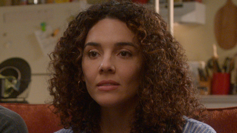 Vanessa Rubio as Carmen looking serious in Cobra Kai