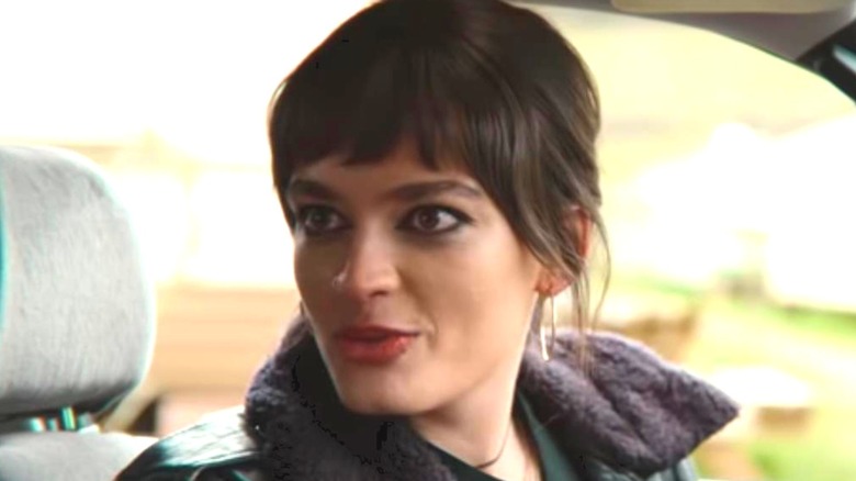 Maeve Wiley in a caravan