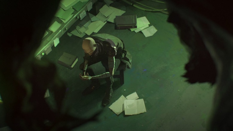 Vander's body suspended in Singed's lab