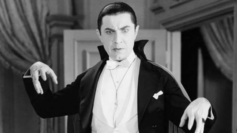 Dracula looking down menacingly