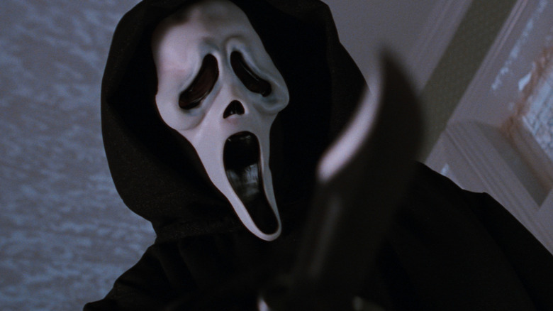 Ghostface wielding a knife