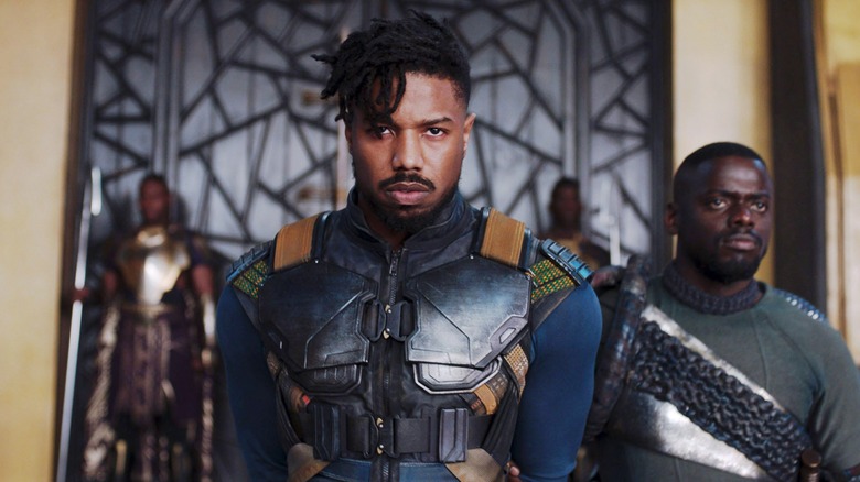 Michael B. Jordan and Daniel Kaluuya in Black Panther