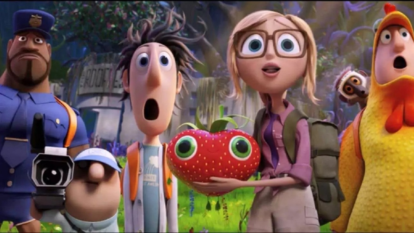 Флинт облачно возможны осадки. Облачно 2 месть ГМО Флинт Локвуд. Cloudy with a chance of Meatballs 2 (2013). Флинт Локвуд месть ГМО.