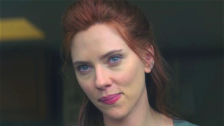 Black Widow smirking