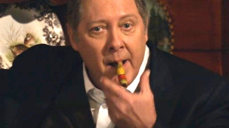 Reddington blows a duck whistle