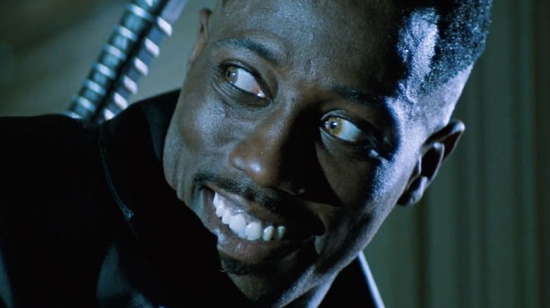 Wesley Snipes as Blade, smiling in close-up