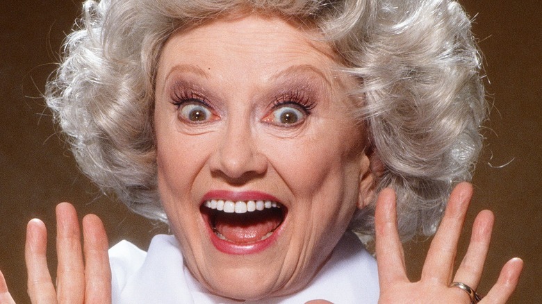 Phyllis Diller looking surprised