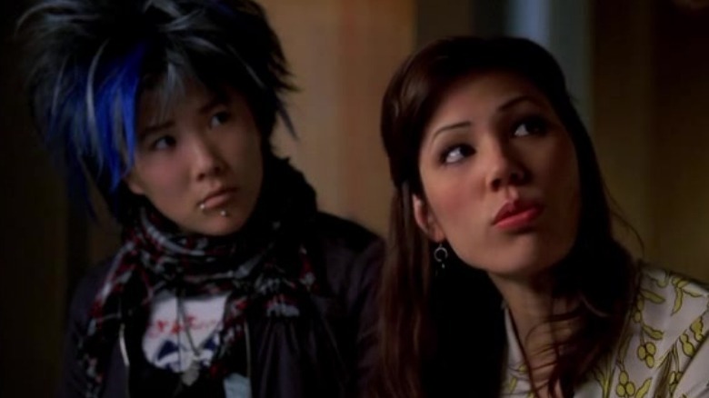 Dr. Tanaka and Angela look up in Bones
