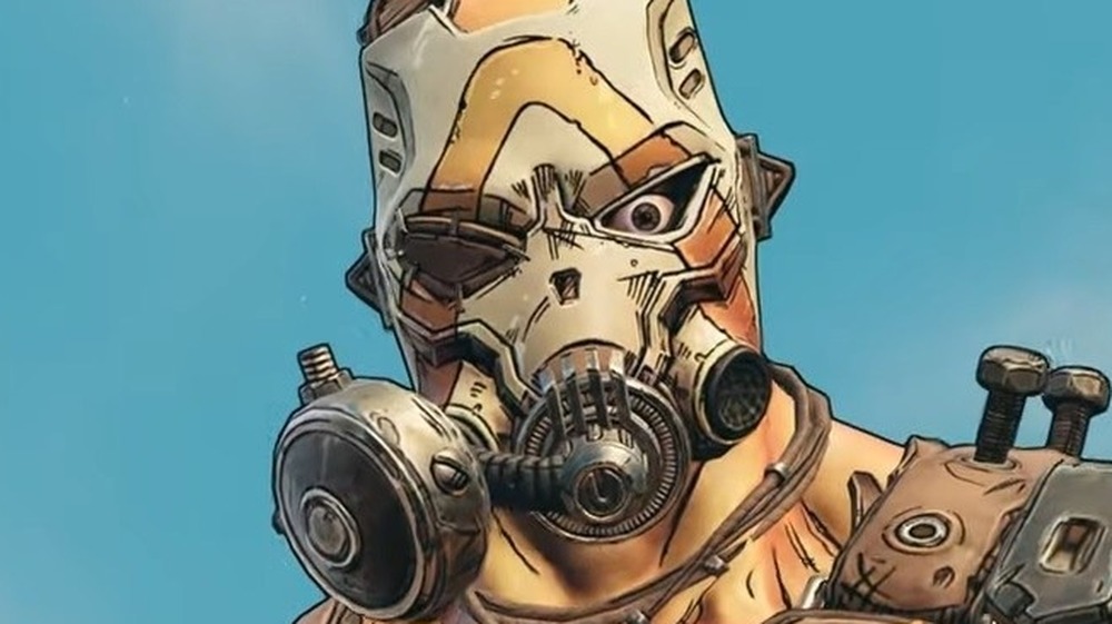 Krieg in gas mask