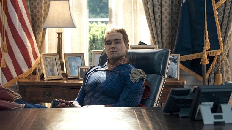 Homelander sitting in the Oval Office in The Boys