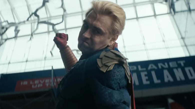 Homelander is about to throw a punch on "The Boys" (2019-2026)