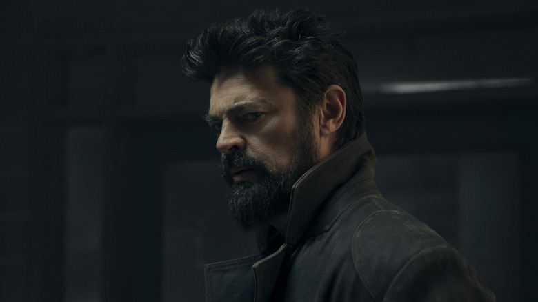 Billy Butcher standing in a dark room