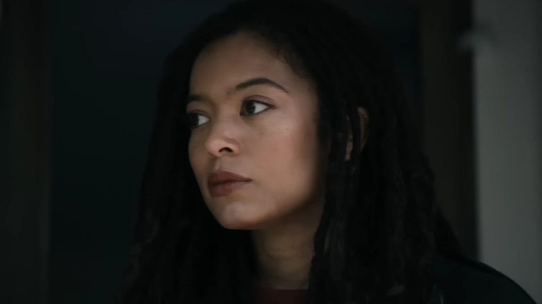 Marie Moreau looking serious in The Boys