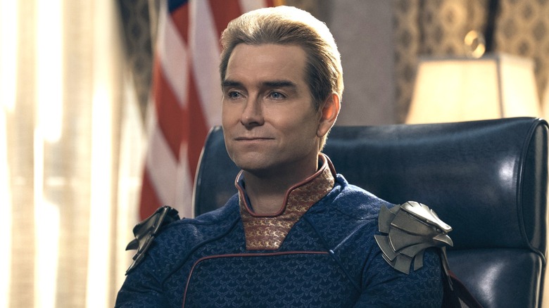 Homelander sitting in the Oval Office in 