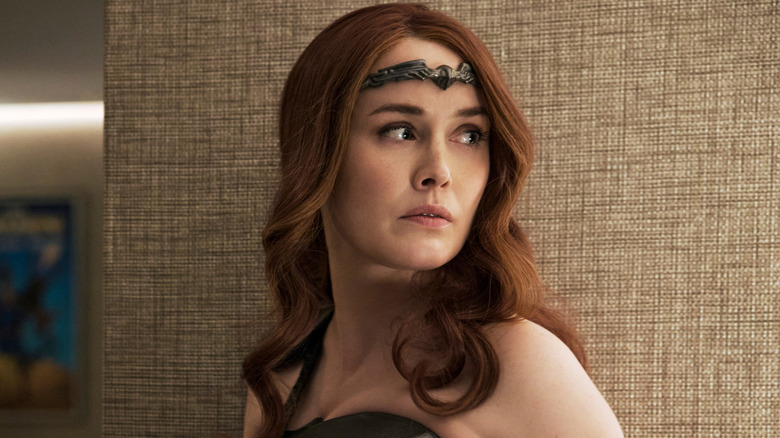 Queen Maeve standing by a wall and looking worried on The Boys