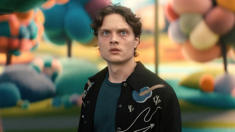 Sam Riordan in a colorful landscape on Gen V