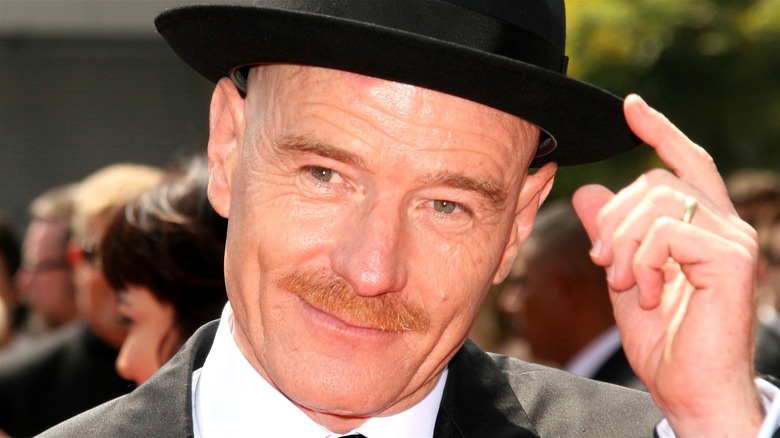 Bryan Cranston wearing Walter White's hat