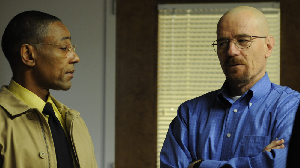 Gus Fring (Giancarlo Esposito) and Walter White (Bryan Cranston) in Breaking Bad