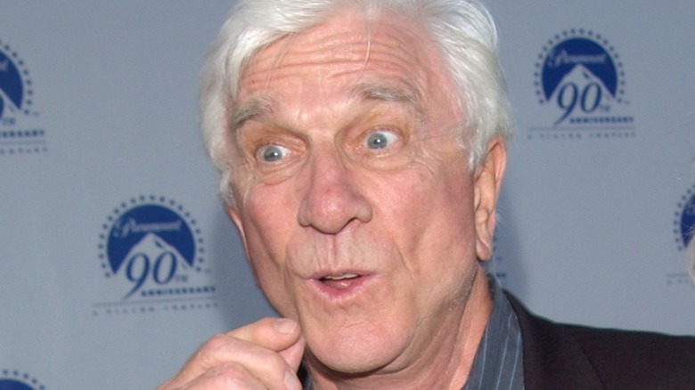 Leslie Nielsen joking around