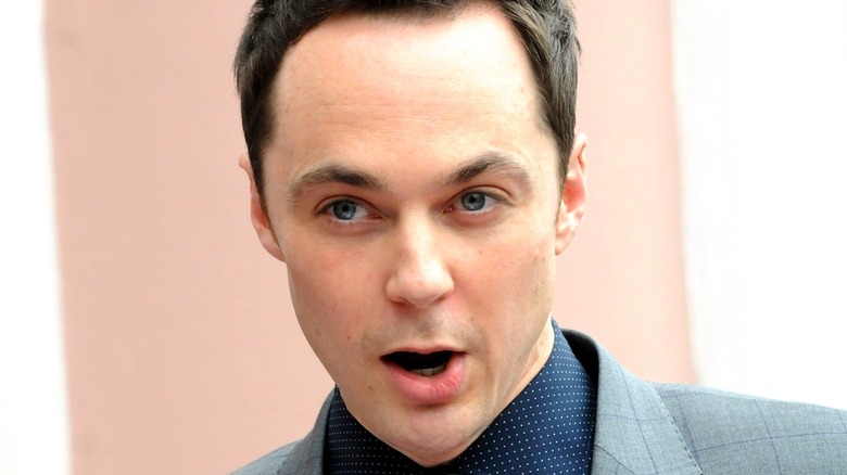 Jim Parsons with his mouth open