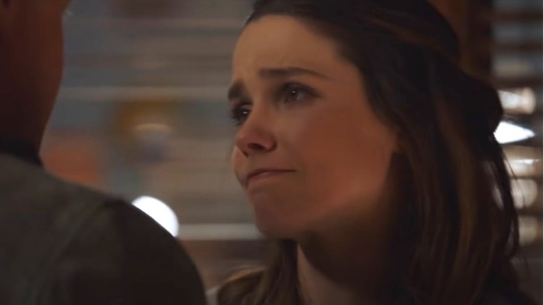 Sophia Bush looking sad