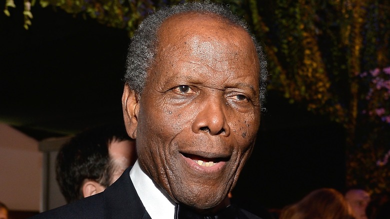 Sidney Poitier giving an interview