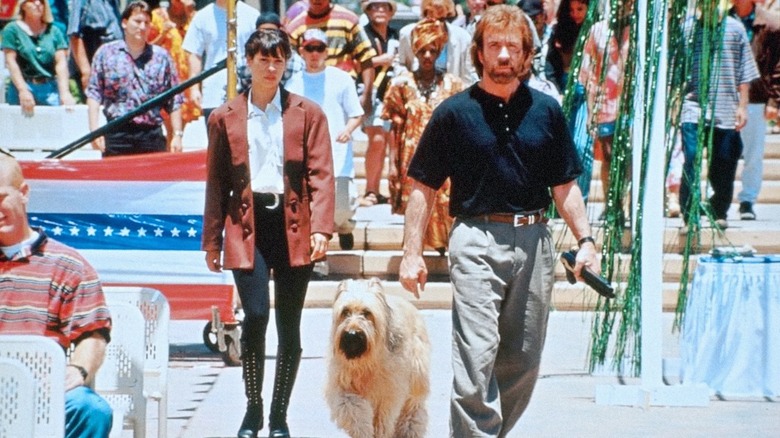 Savannah, Jake and Reno walk the streets of California in "Top Dog" (1995)