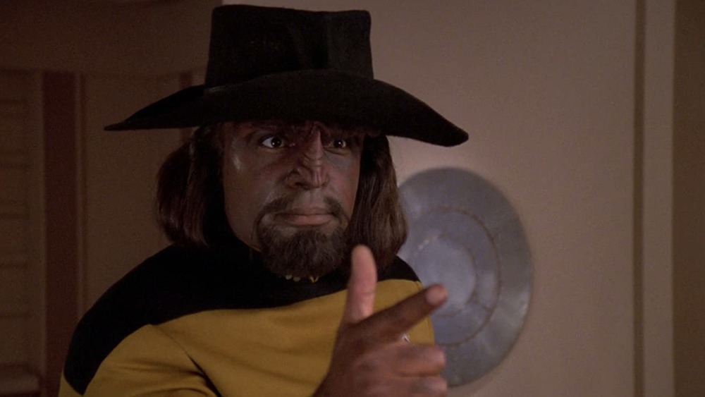 Michael Dorn as Worf in the Star Trek: The Next Generation episode "A Fistful of Datas"