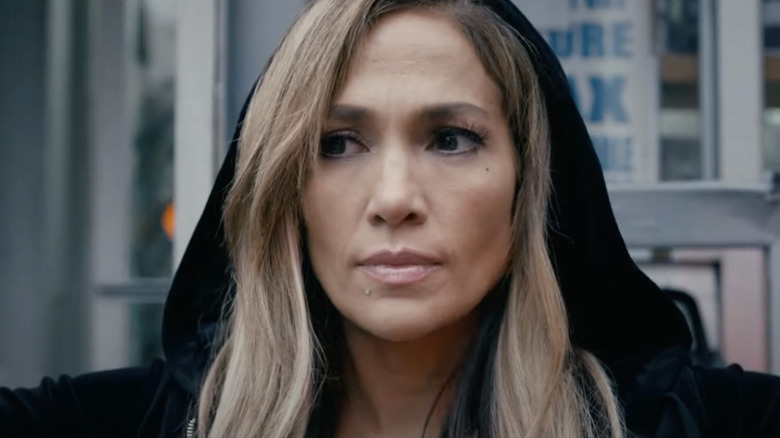Jennifer Lopez in black hoodie 