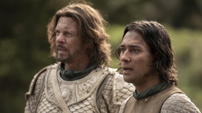 Elendil and Isildur stand side by side and look at something