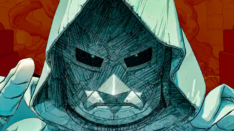 God Emperor Doom in Secret Wars #2 looking angry reaching out