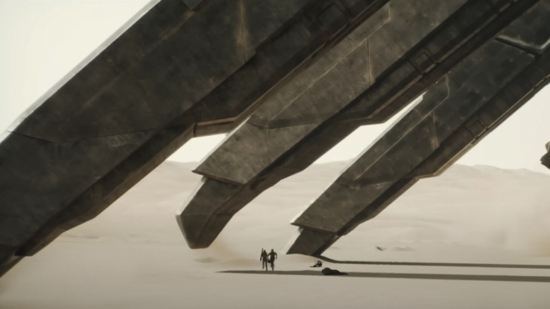 The legs of a spice harvester machine in "Dune: Part Two" (2024)