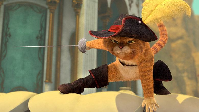 Puss in Boots in battle